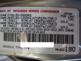 1997 MITSUBISHI MONTERO LS BEIGE 3.5L AT 4WD 163779